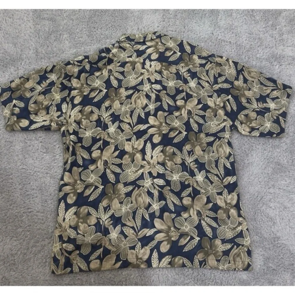 Bumka Bibas 100% Silk Button‎ Up Hawaiian Style Shirt L Cocktails